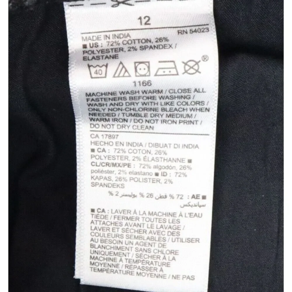 Old Navy Karate Slim Tapered Jeans Boys Size 12 Black Cotton Built-In Flex Tough